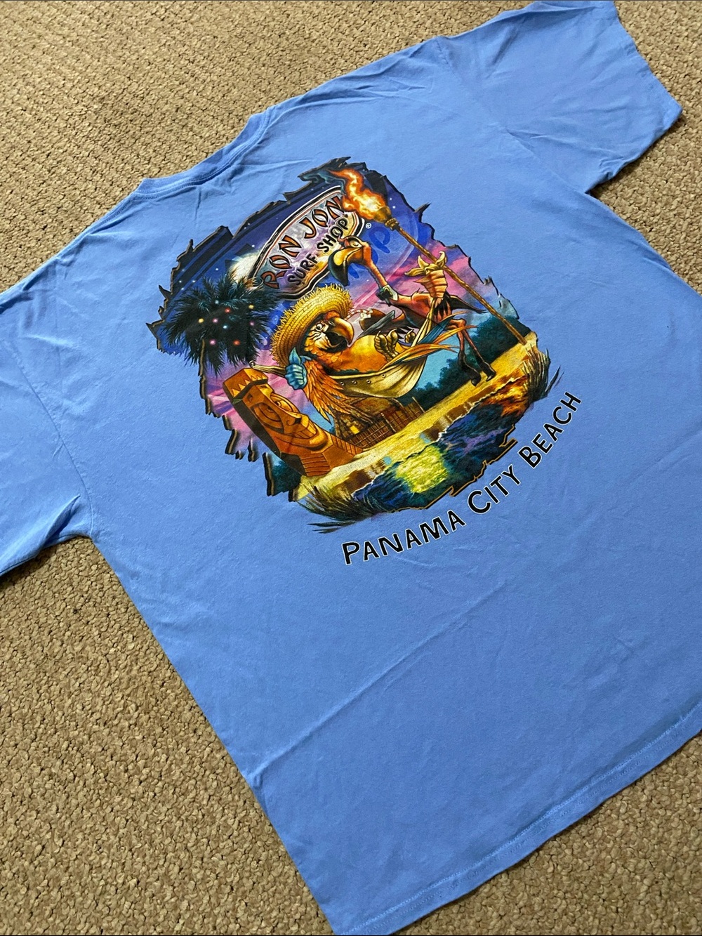 Ron Jon surf shop Mens size XXL Light Blue Short Sleeve Tee Panama City beach - Picture 13 of 16